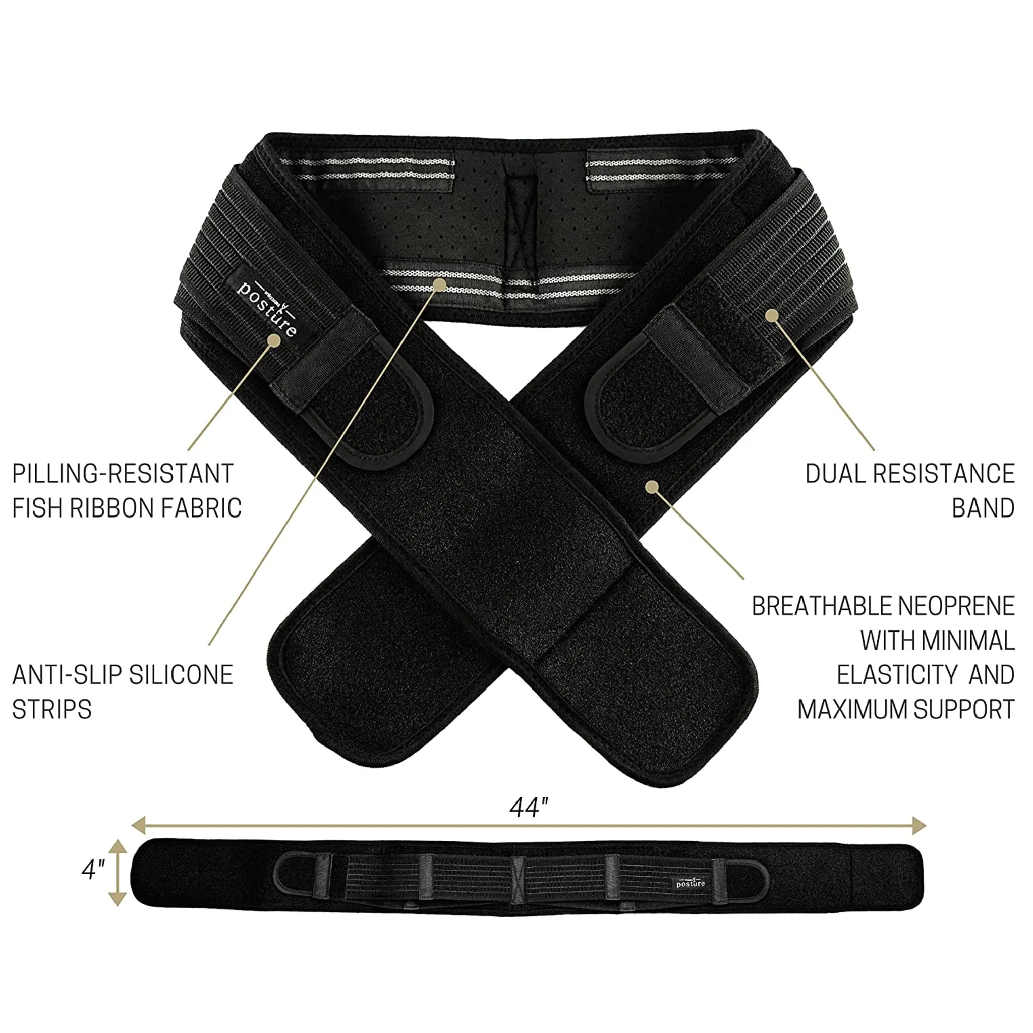 Like New/Unboxed- Vriksasana Posture Sacroiliac Hip Belt That Alleviate Sciatic, Pelvic, Lower Back and Leg Pain, Stabilize SI Joint - (Black)