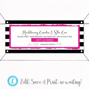 Lipstick Makeup Skin Care Event Banner - Senegence Lipsense Booth Banner - Lipsense Large Banner - Distributor Vinyl Booth Banner