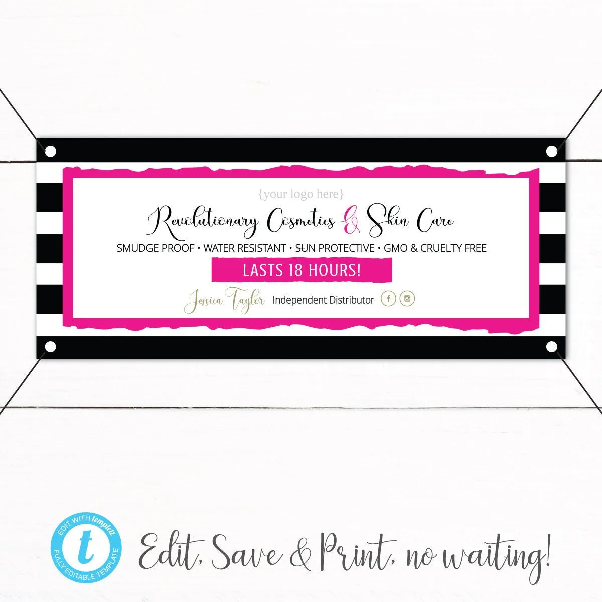 Lipstick Makeup Skin Care Event Banner - Senegence Lipsense Booth Banner - Lipsense Large Banner - Distributor Vinyl Booth Banner