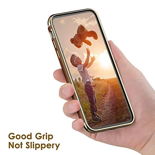 LOHASIC iPhone XR Case, Slim Fit Luxury Leather Cover Flexible Soft Grip Non-Slip Bumper Shockproof Scratch Resistant Full Body Protective Phone Cases for Apple iPhone XR (2018) 6.1"- Brown