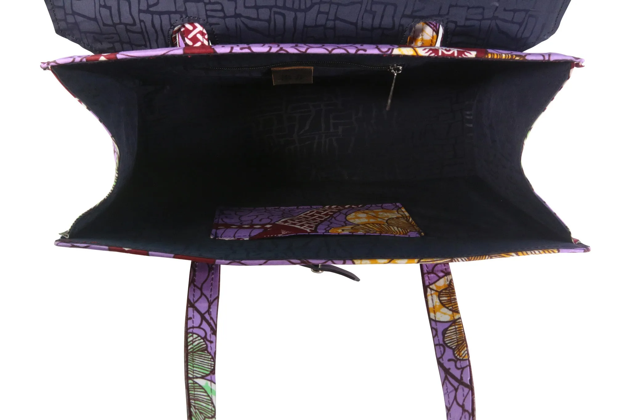 Loops Ankara Leather Flap Bag
