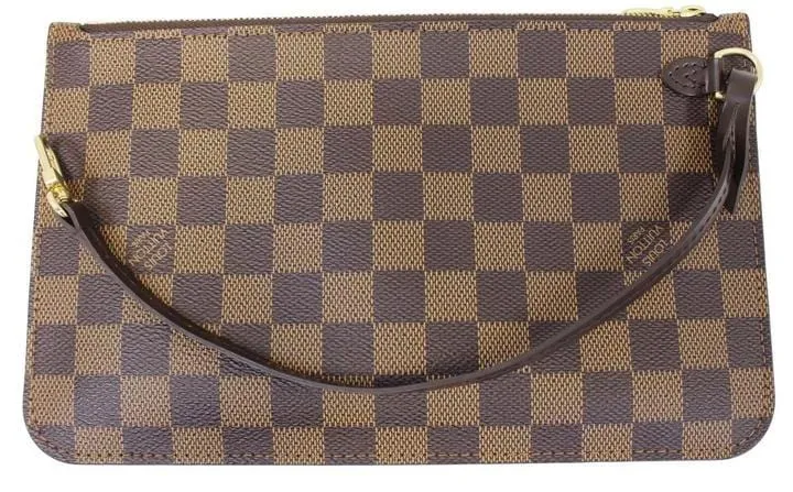 LOUIS VUITTON Damier Ebene Pochette Wristlet Pouch Neverfull MM