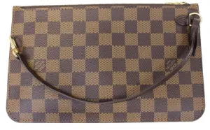 LOUIS VUITTON Damier Ebene Pochette Wristlet Pouch Neverfull MM