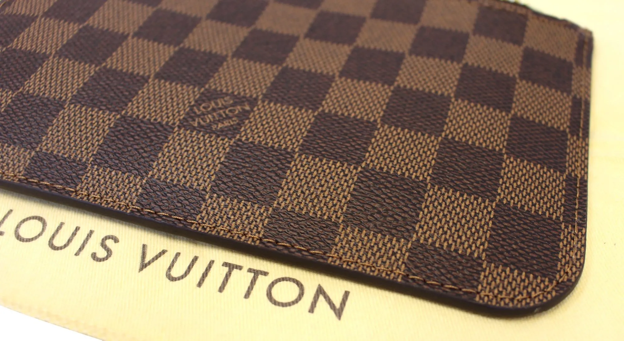 LOUIS VUITTON Damier Ebene Pochette Wristlet Pouch Neverfull PM