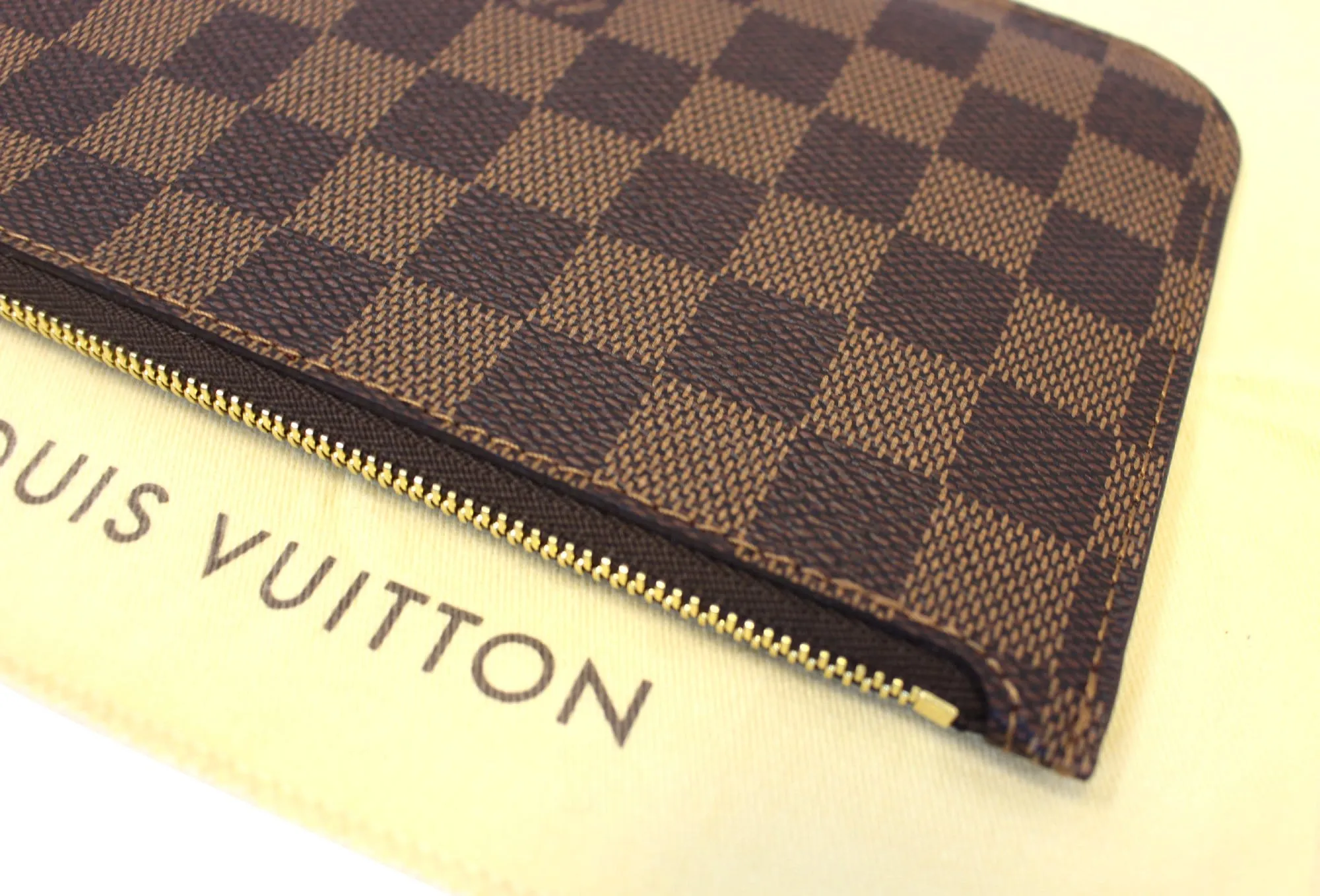 LOUIS VUITTON Damier Ebene Pochette Wristlet Pouch Neverfull PM