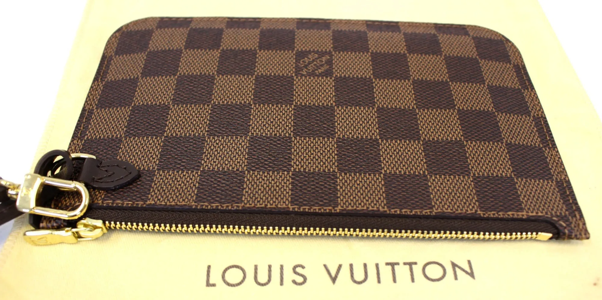 LOUIS VUITTON Damier Ebene Pochette Wristlet Pouch Neverfull PM