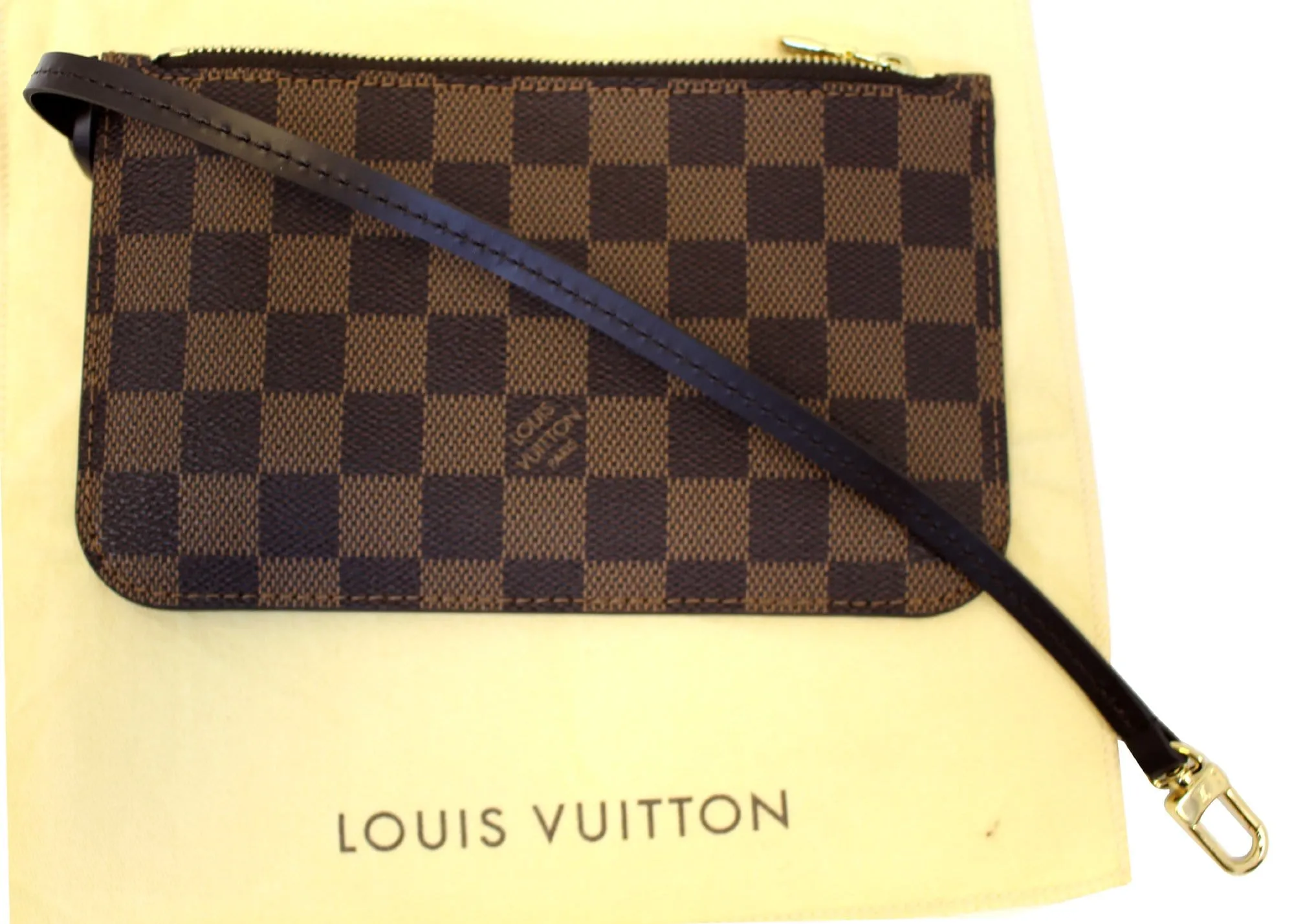 LOUIS VUITTON Damier Ebene Pochette Wristlet Pouch Neverfull PM