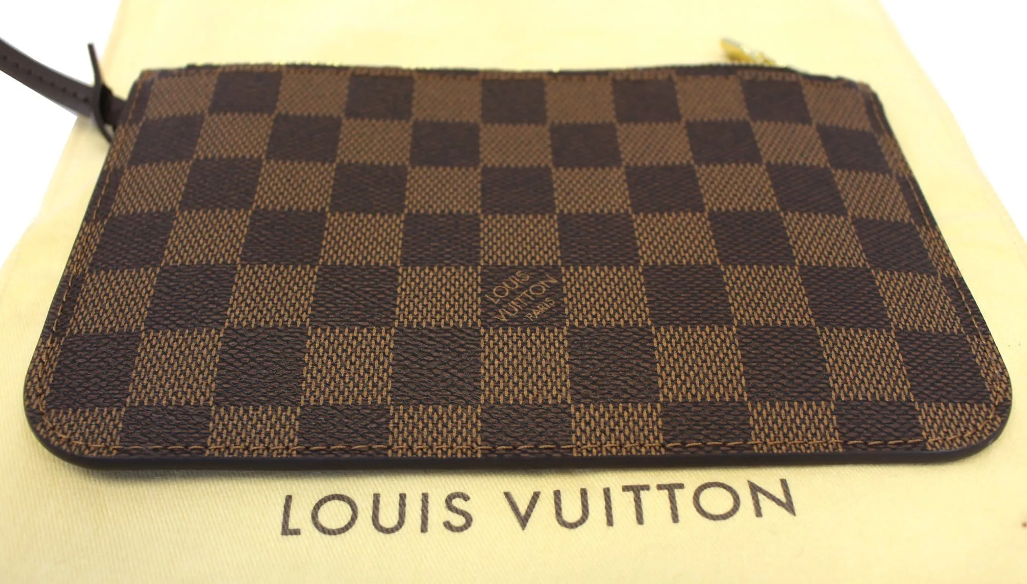LOUIS VUITTON Damier Ebene Pochette Wristlet Pouch Neverfull PM
