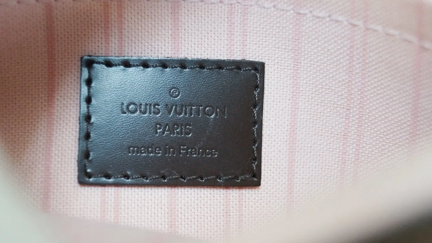 LOUIS VUITTON Damier Ebene Pochette Wristlet Pouch Neverfull Rose Ballerine