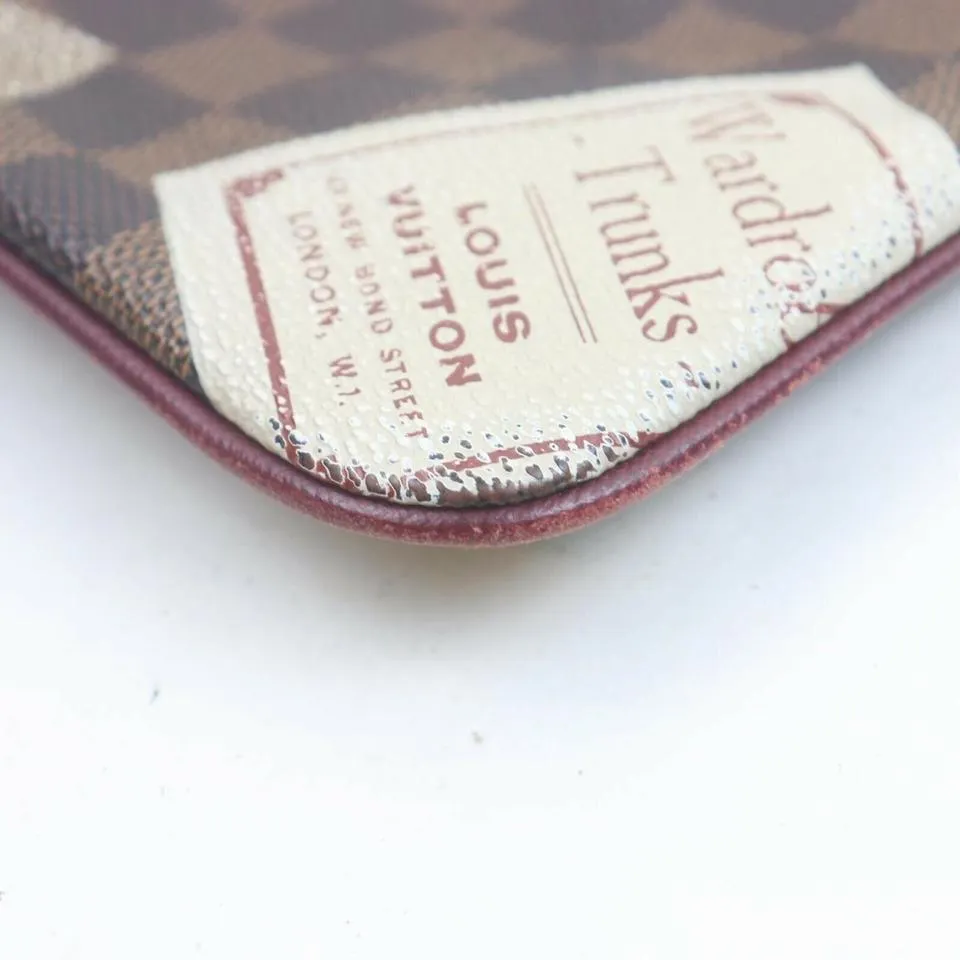 Louis Vuitton Damier Ebene Trunks Pochette Milla Wristlet Bag 862895