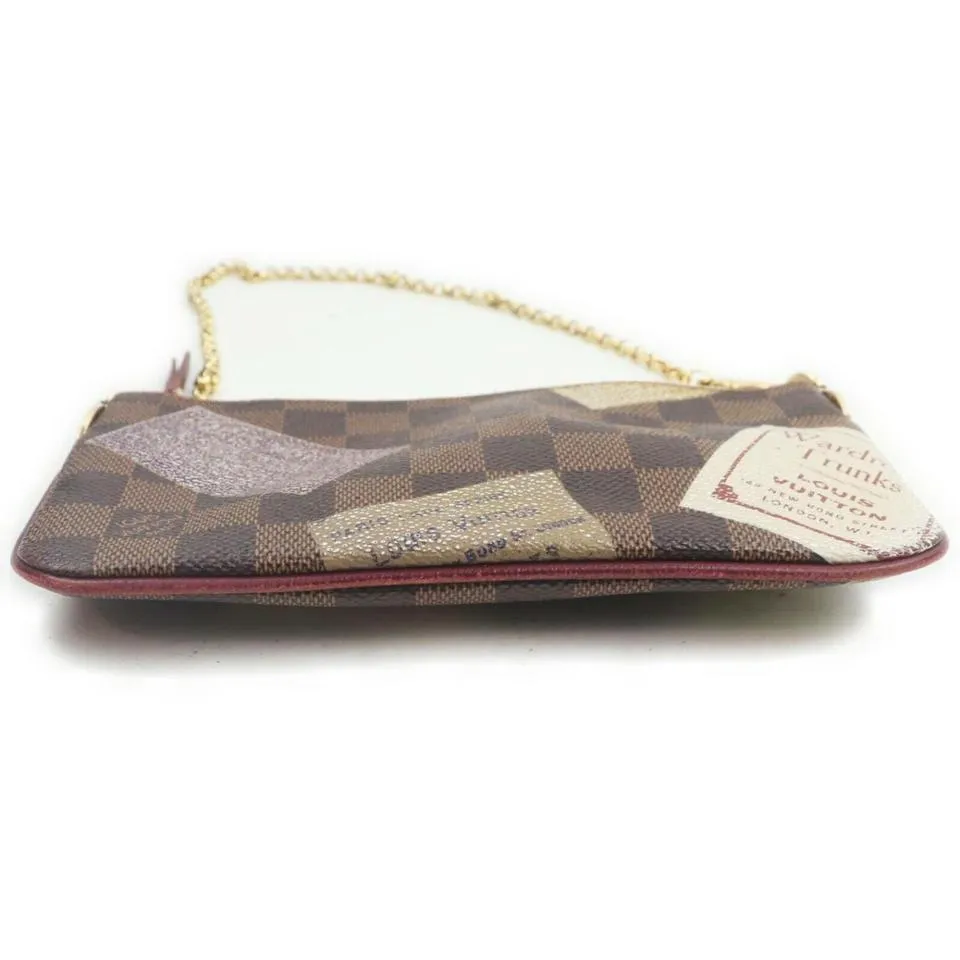 Louis Vuitton Damier Ebene Trunks Pochette Milla Wristlet Bag 862895