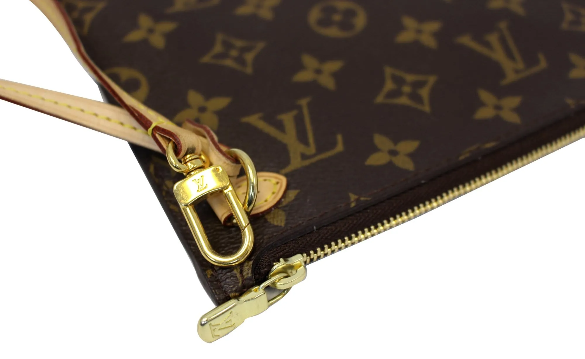 LOUIS VUITTON Monogram Canvas Pochette Wristlet Pouch Neverfull MM