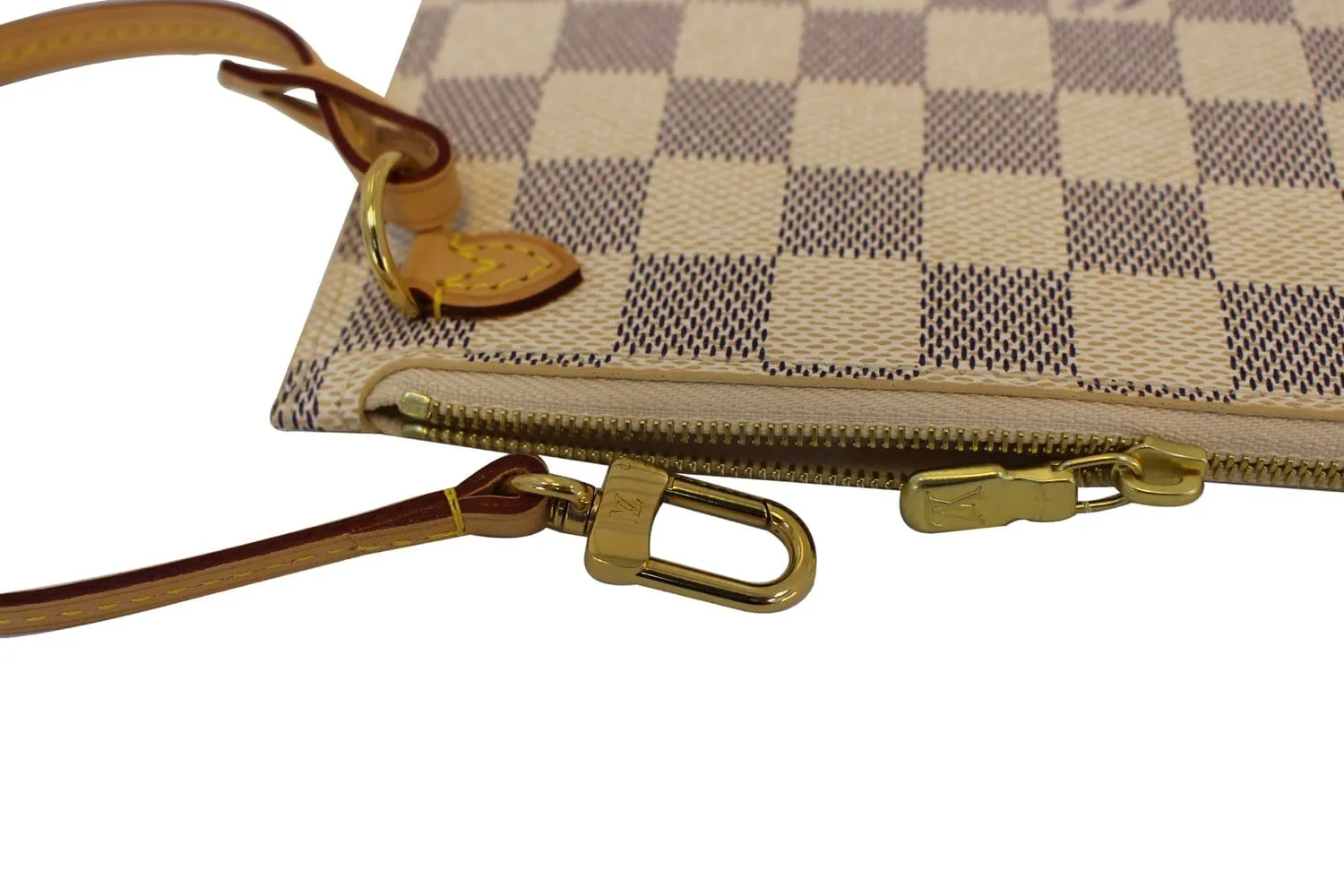 LOUIS VUITTON Neverfull Damier Azur Pochette Wristlet Clutch