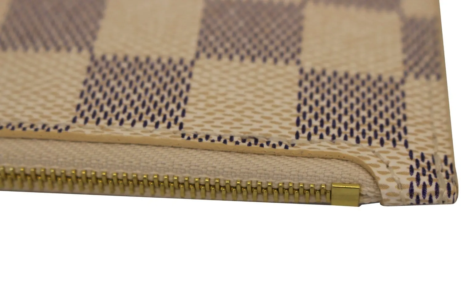 LOUIS VUITTON Neverfull Damier Azur Pochette Wristlet Clutch