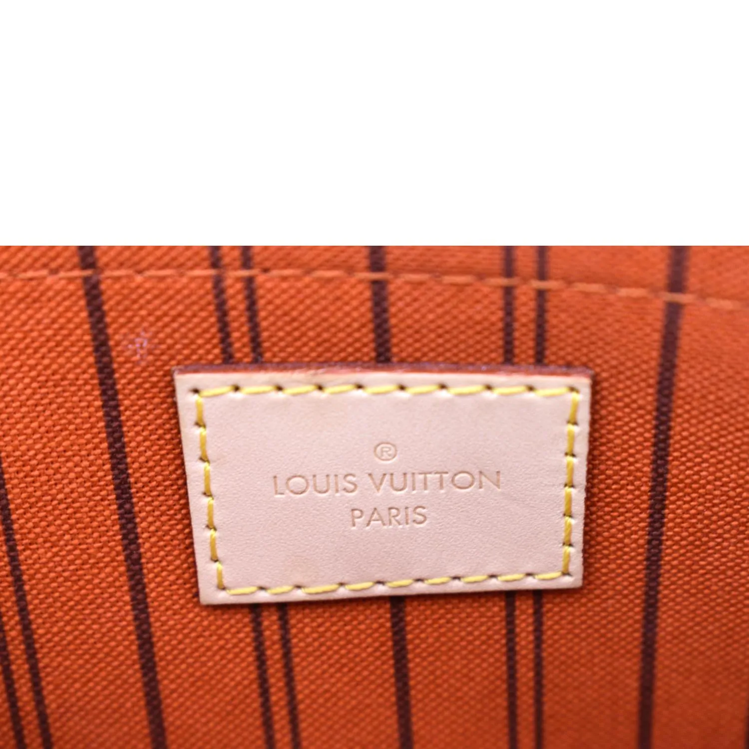 LOUIS VUITTON Neverfull Monogram Canvas Pochette Wristlet Pouch Brown