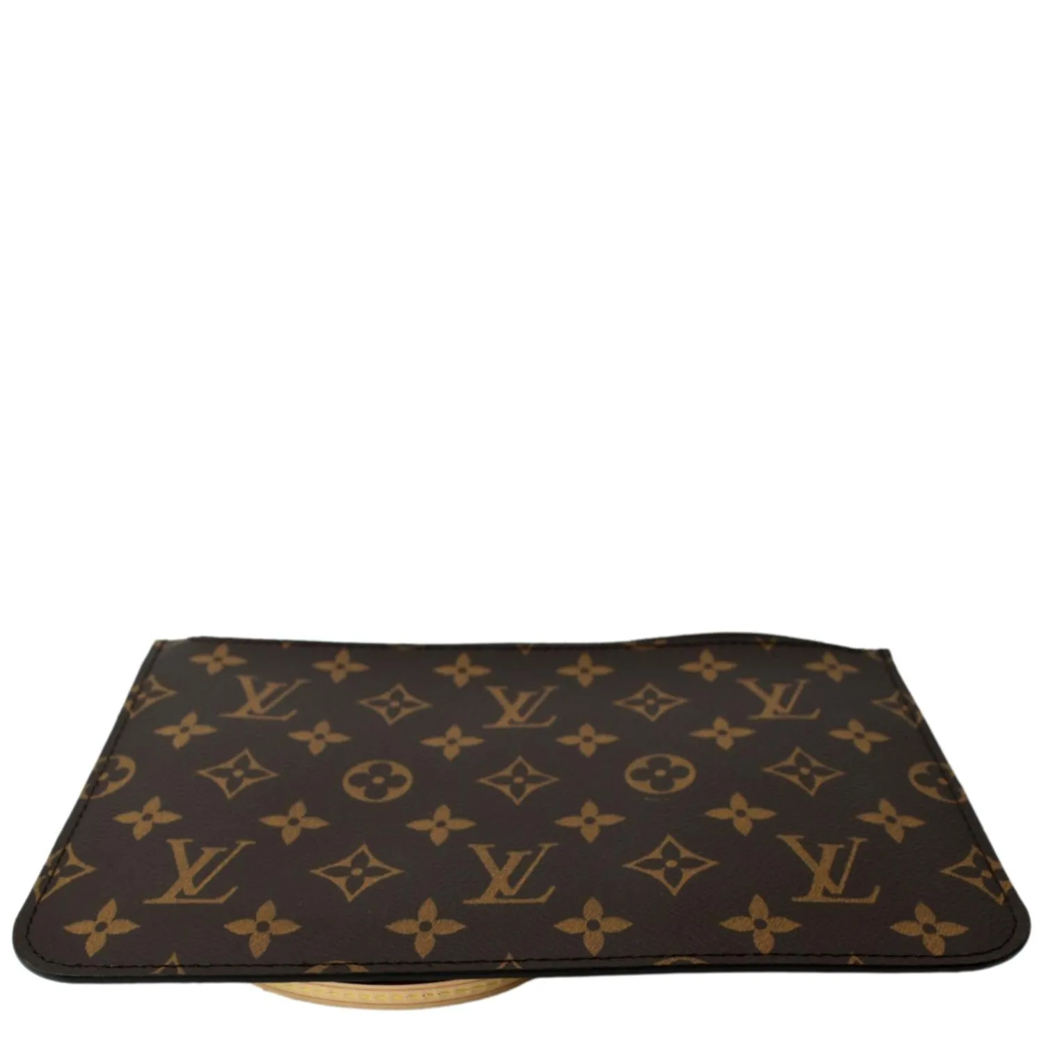 LOUIS VUITTON Neverfull Monogram Canvas Pochette Wristlet Pouch Brown