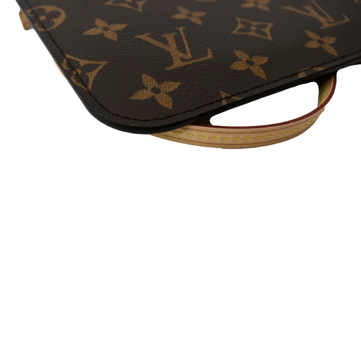 LOUIS VUITTON Neverfull Monogram Canvas Pochette Wristlet Pouch Brown