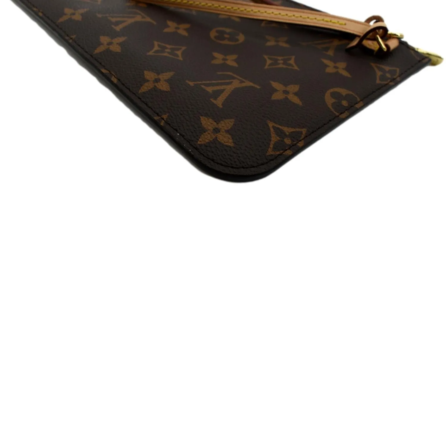 LOUIS VUITTON Neverfull Monogram Canvas Pochette Wristlet Pouch Cerise