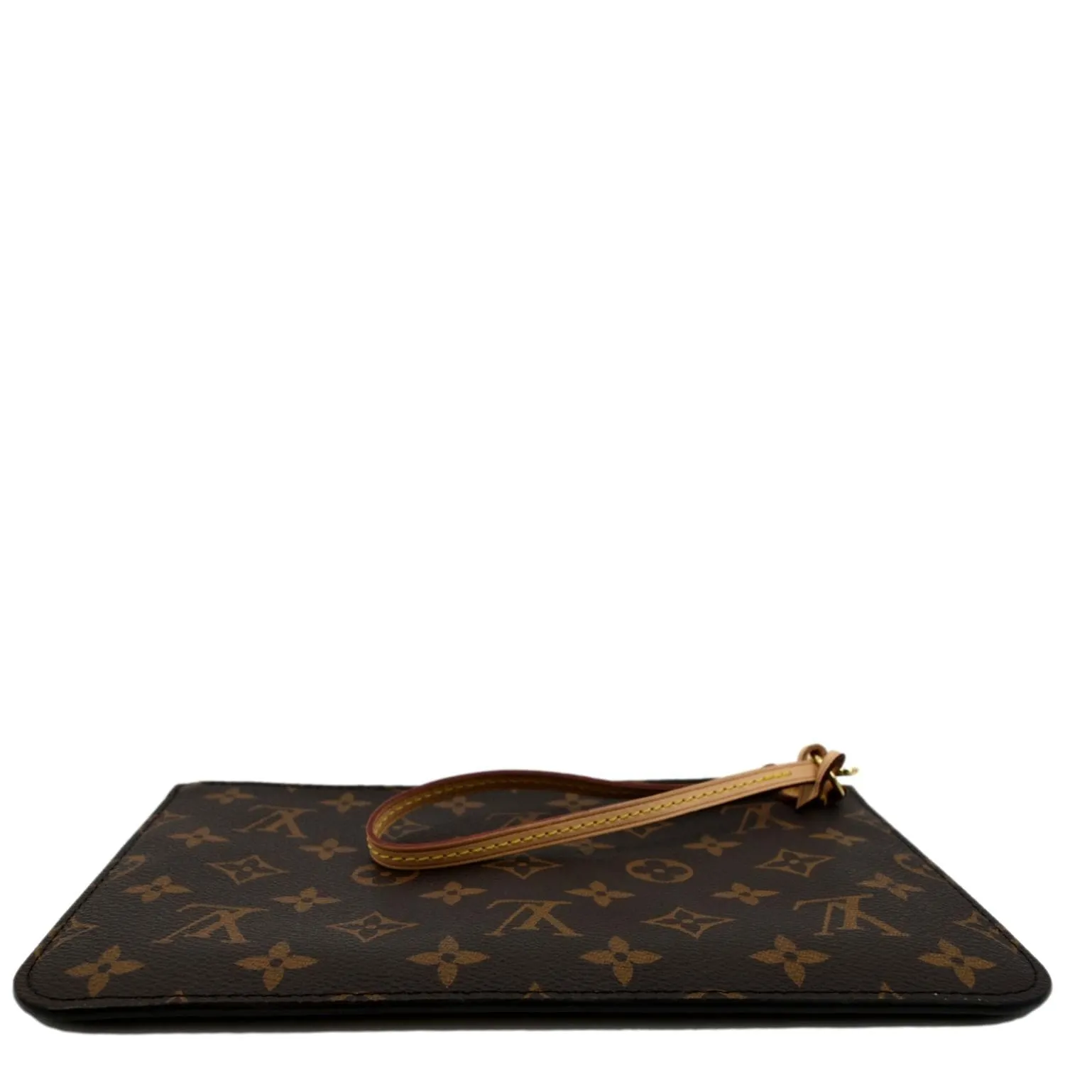 LOUIS VUITTON Neverfull Monogram Canvas Pochette Wristlet Pouch Cerise