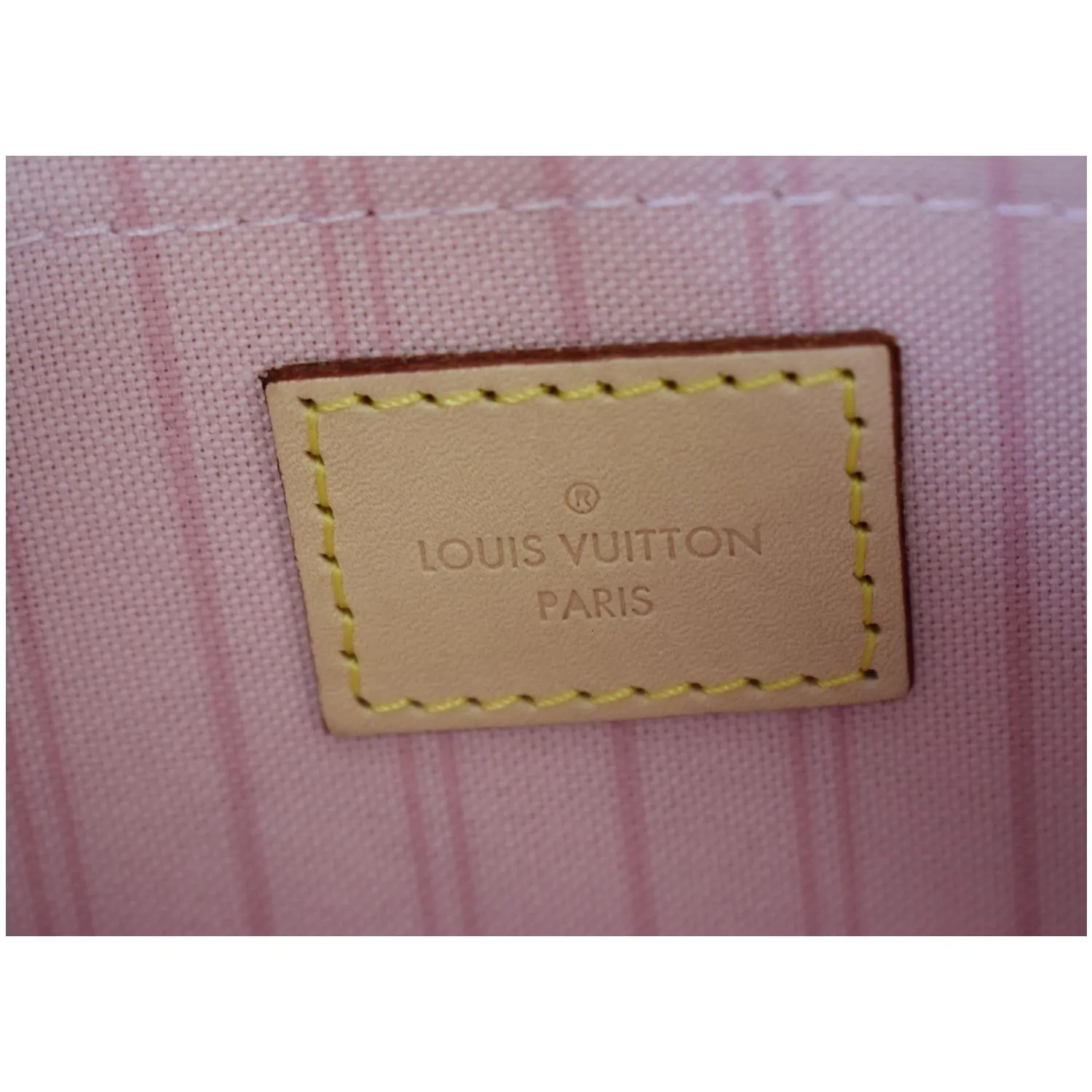 LOUIS VUITTON Pochette Wristlet Damier Azur Pouch Neverfull MM Rose Ballerine