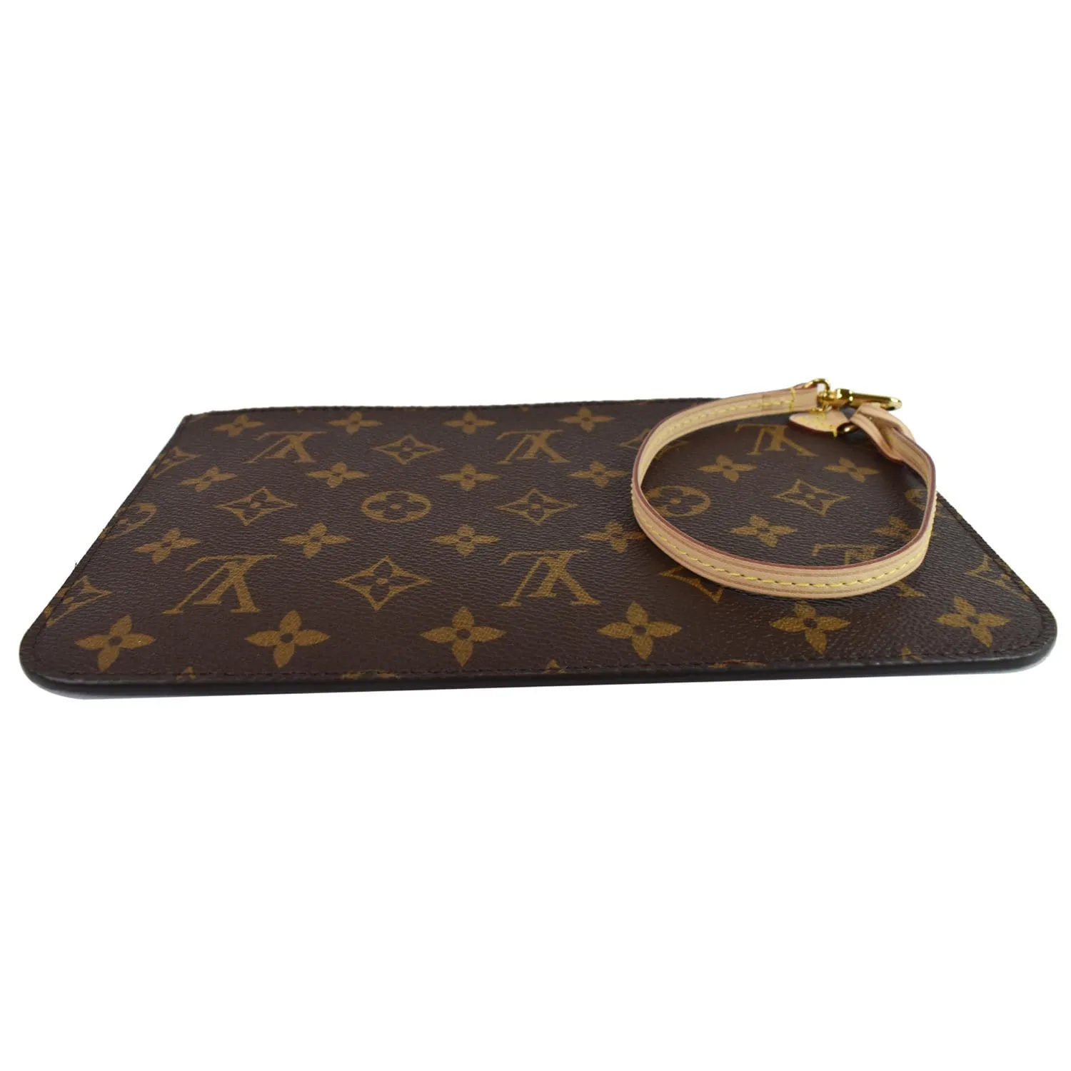 LOUIS VUITTON Pochette Wristlet Monogram Canvas Neverfull MM Brown