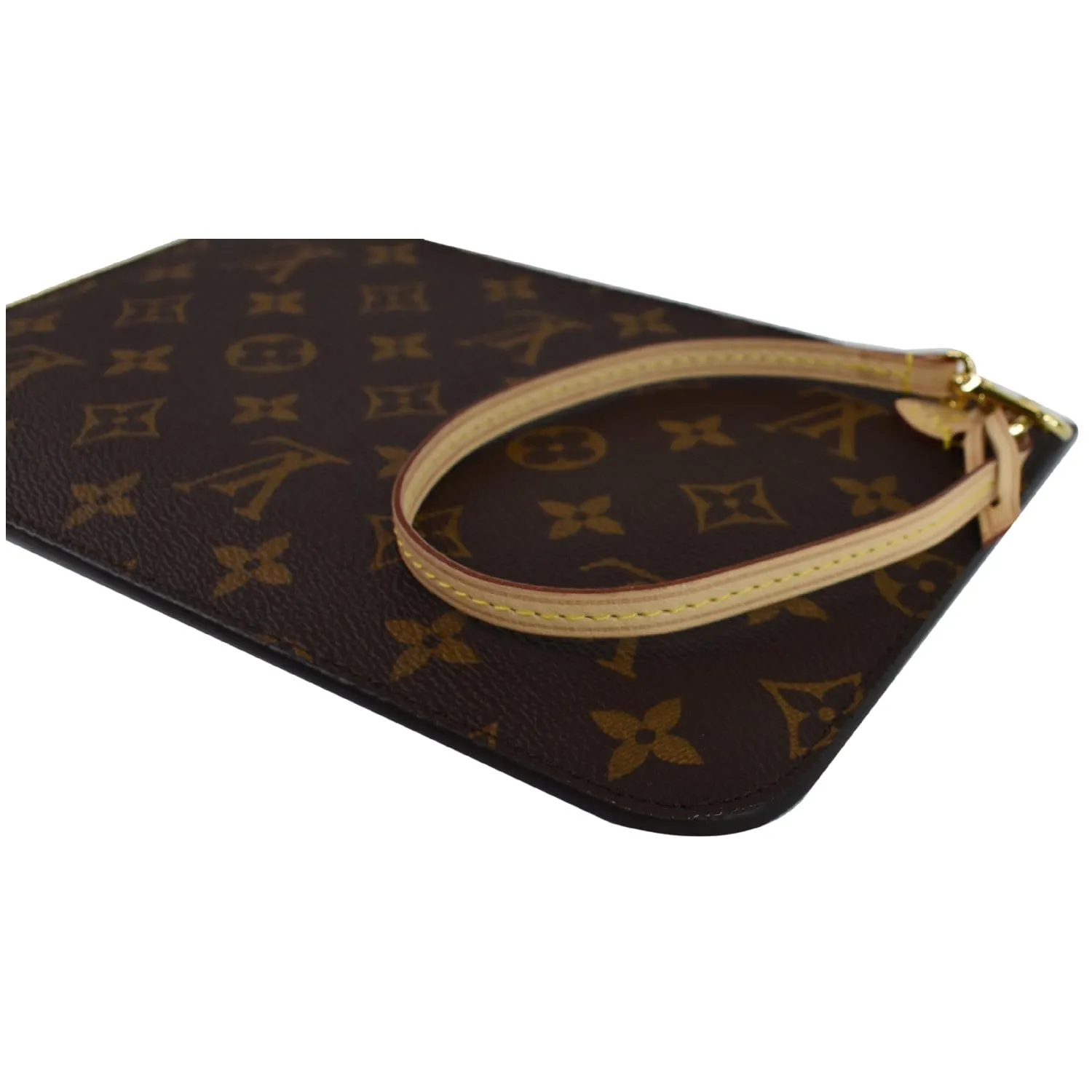 LOUIS VUITTON Pochette Wristlet Monogram Canvas Neverfull MM Brown