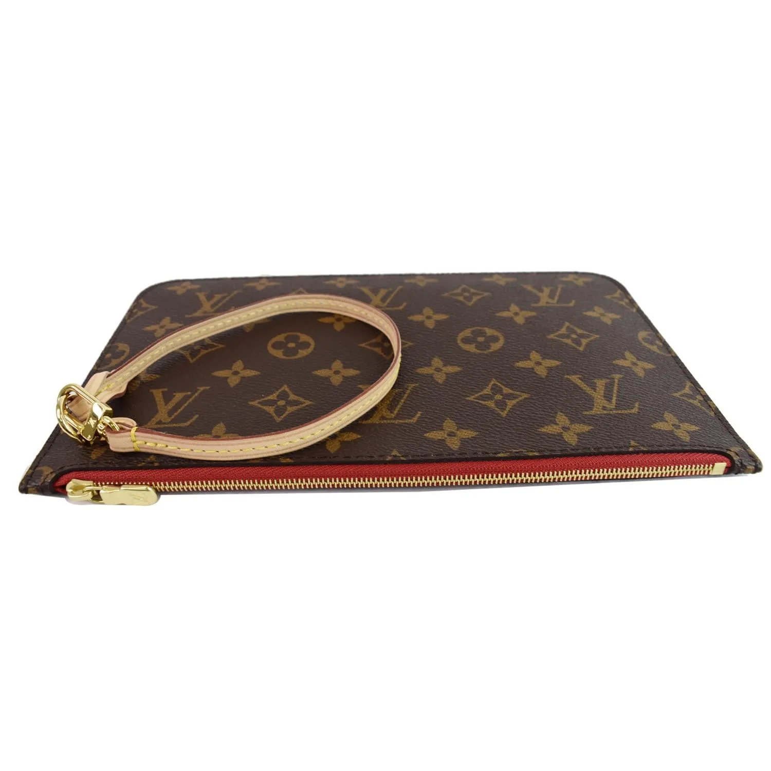 LOUIS VUITTON Pochette Wristlet Monogram Canvas Neverfull MM Brown