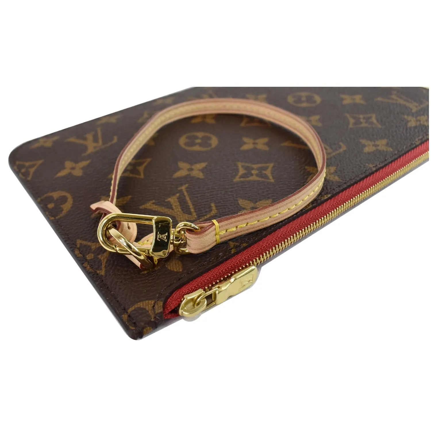LOUIS VUITTON Pochette Wristlet Monogram Canvas Neverfull MM Brown