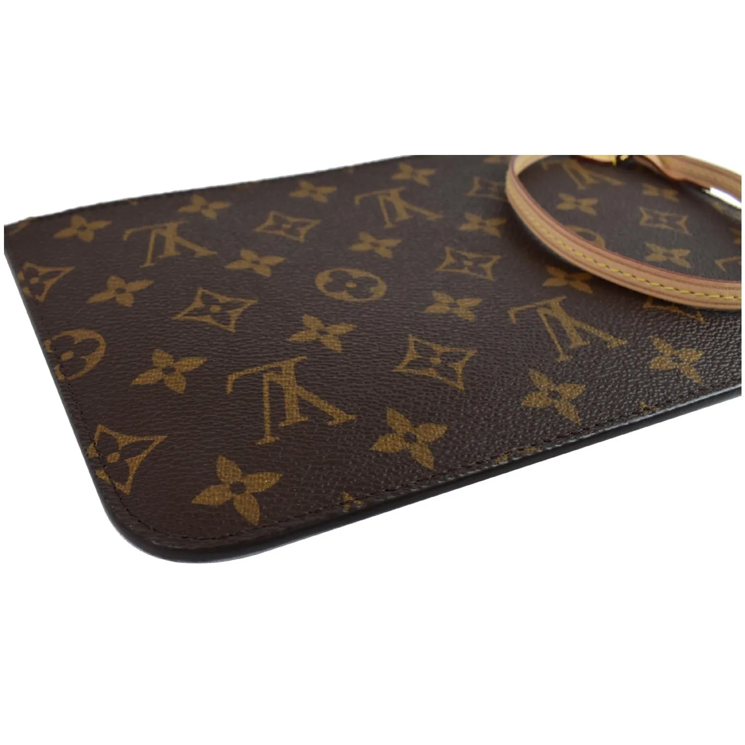 LOUIS VUITTON Pochette Wristlet Monogram Canvas Neverfull MM Brown