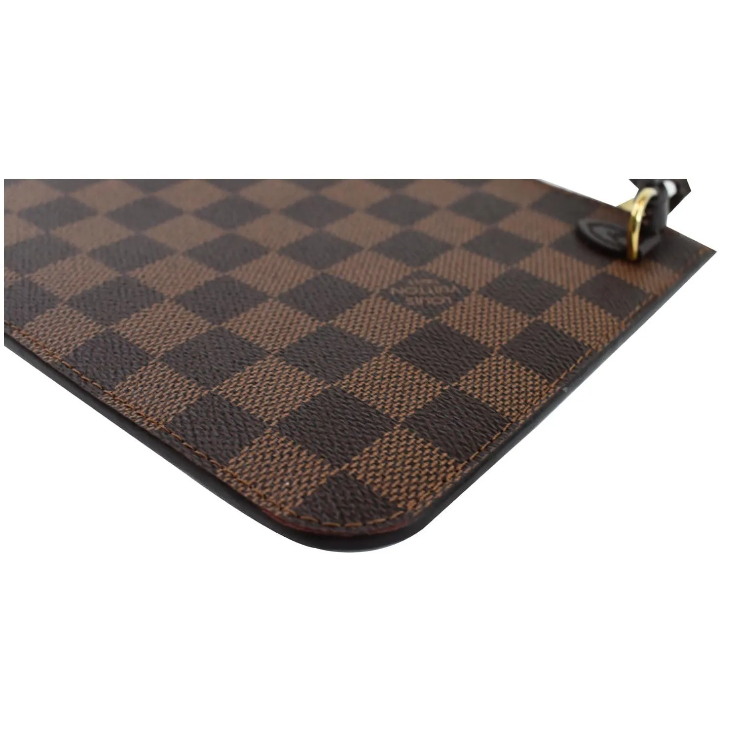 LOUIS VUITTON Pochette Wristlet Pouch Damier Ebene Neverfull GM Brown