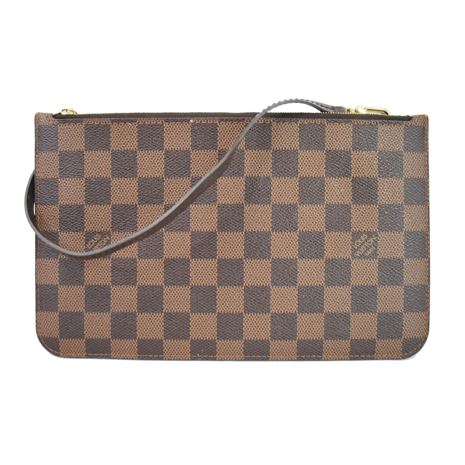LOUIS VUITTON Pochette Wristlet Pouch Damier Ebene Neverfull GM Brown