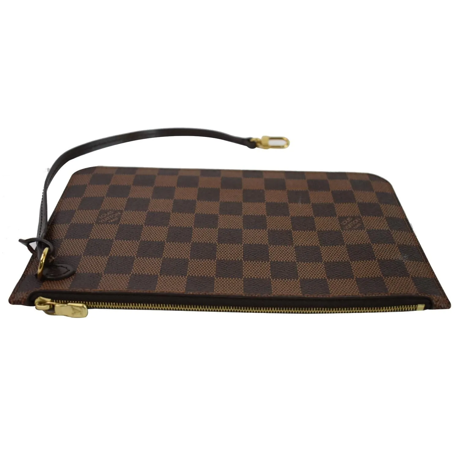 LOUIS VUITTON Pochette Wristlet Pouch Damier Ebene Neverfull GM Brown