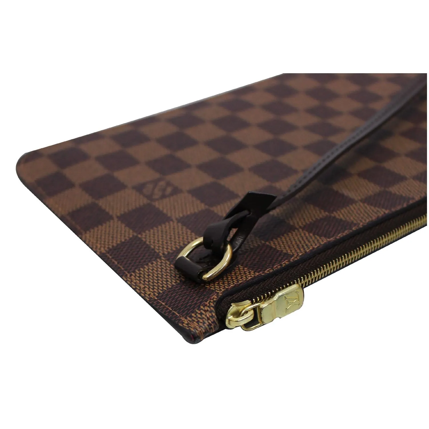 LOUIS VUITTON Pochette Wristlet Pouch Damier Ebene Neverfull MM Brown