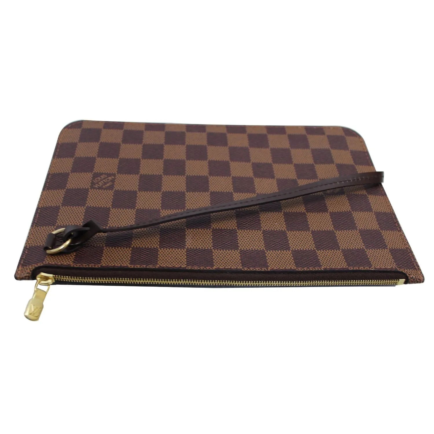 LOUIS VUITTON Pochette Wristlet Pouch Damier Ebene Neverfull MM Brown