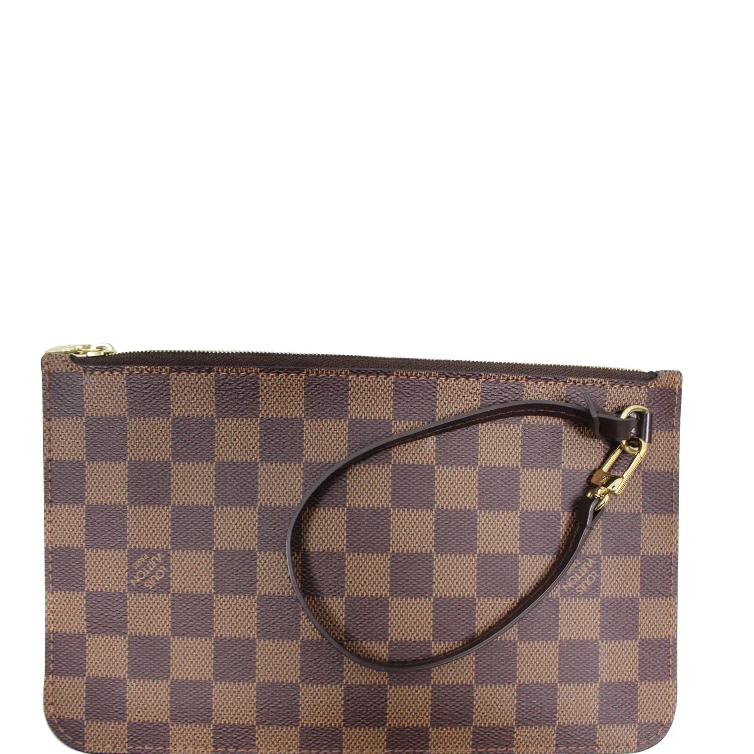 LOUIS VUITTON Pochette Wristlet Pouch Damier Ebene Neverfull MM Brown