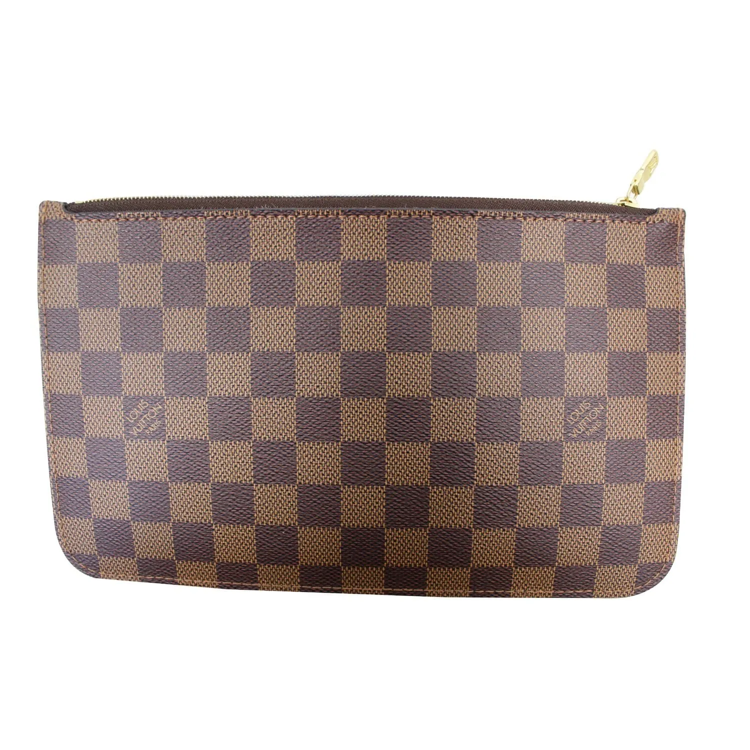 LOUIS VUITTON Pochette Wristlet Pouch Damier Ebene Neverfull MM Brown