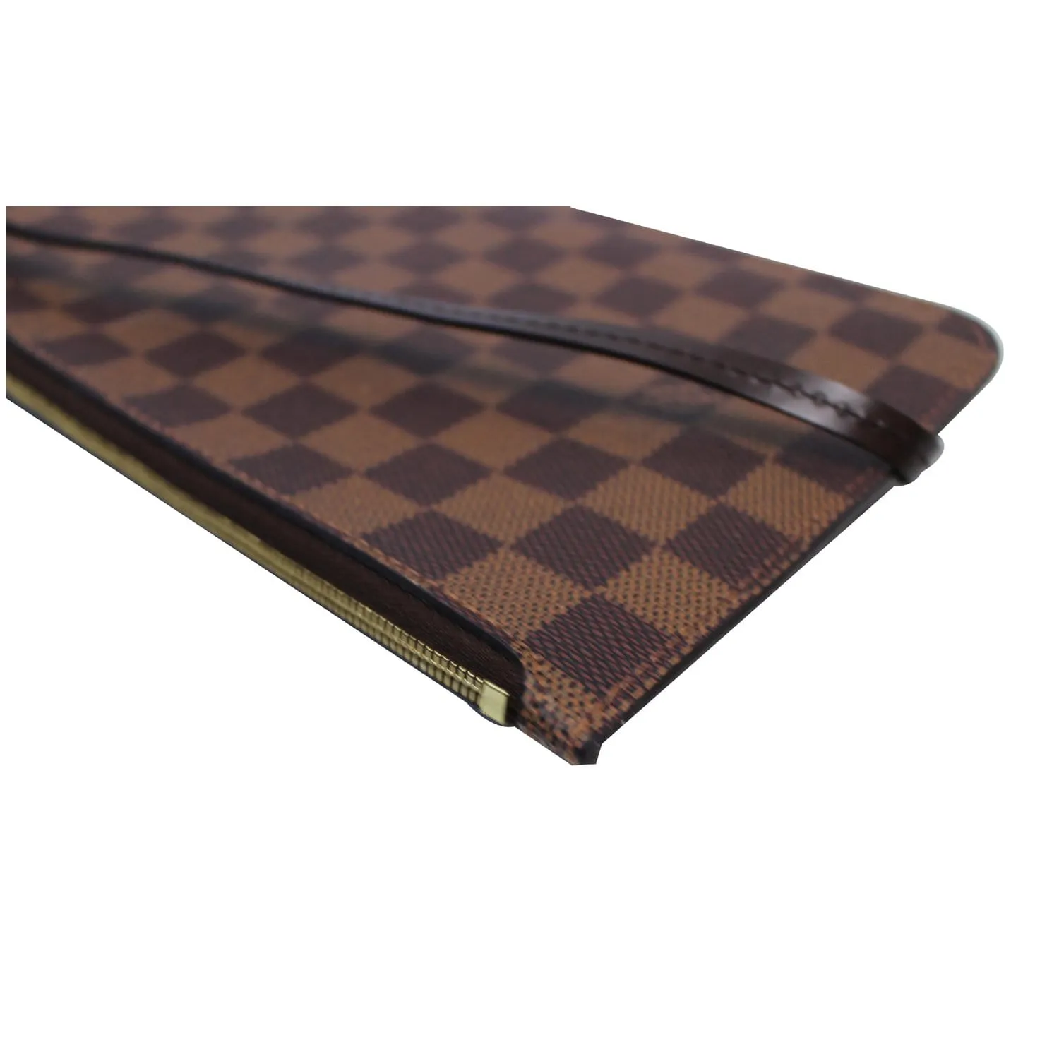LOUIS VUITTON Pochette Wristlet Pouch Damier Ebene Neverfull MM Brown