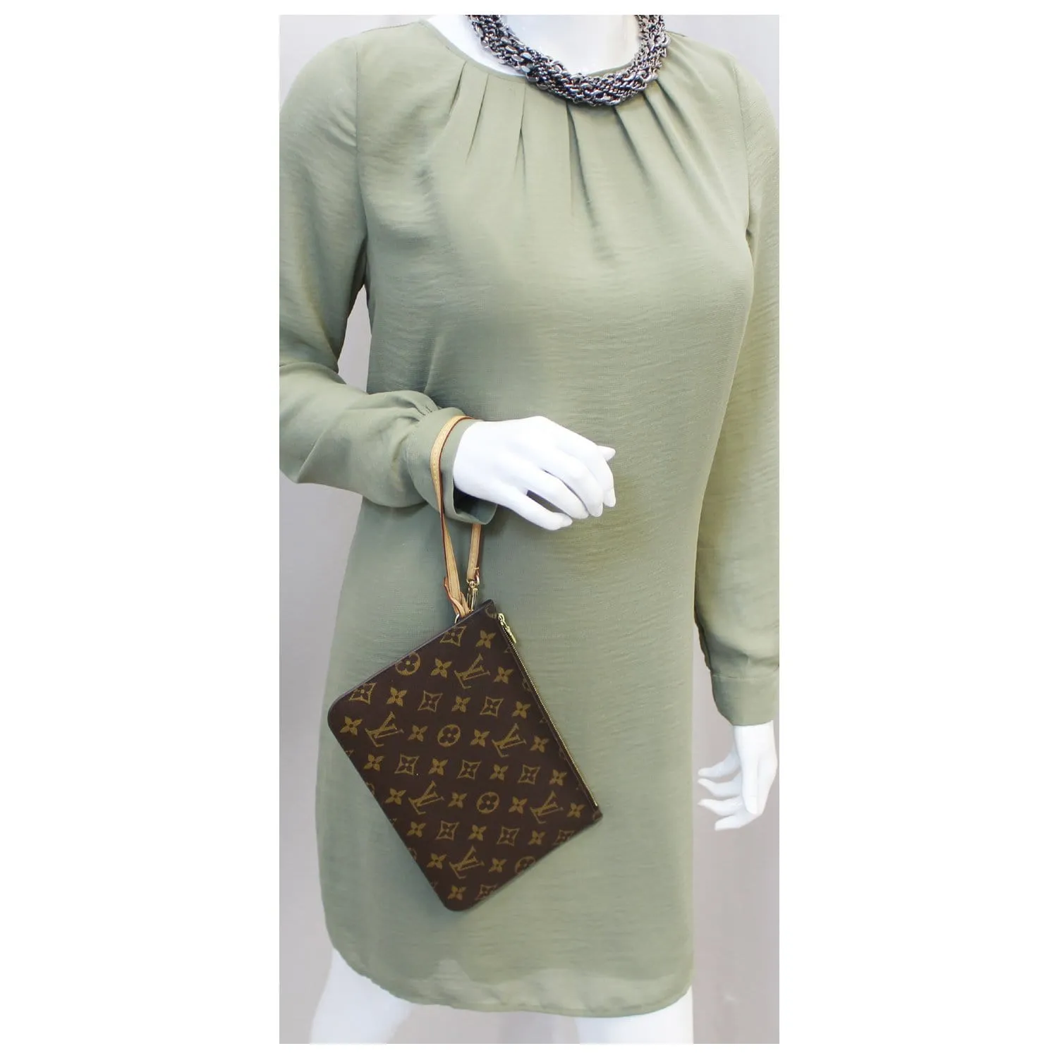 LOUIS VUITTON Pochette Wristlet Pouch Monogram Canvas Neverfull GM