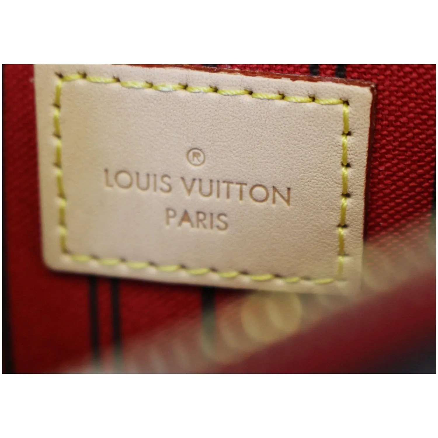 LOUIS VUITTON Pochette Wristlet Pouch Monogram Canvas Neverfull MM Brown/Red