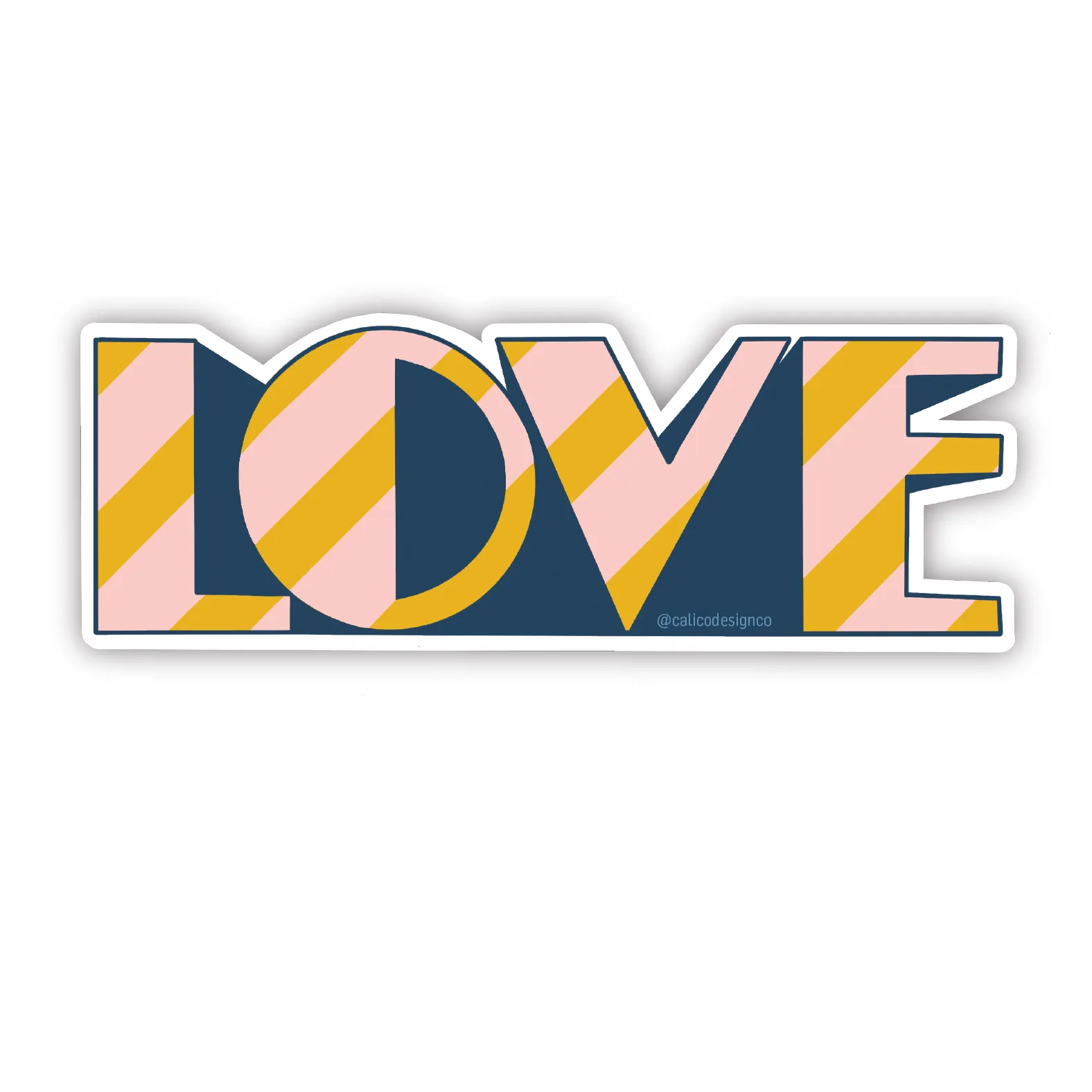 LOVE, Retro Dimensional Vinyl Sticker