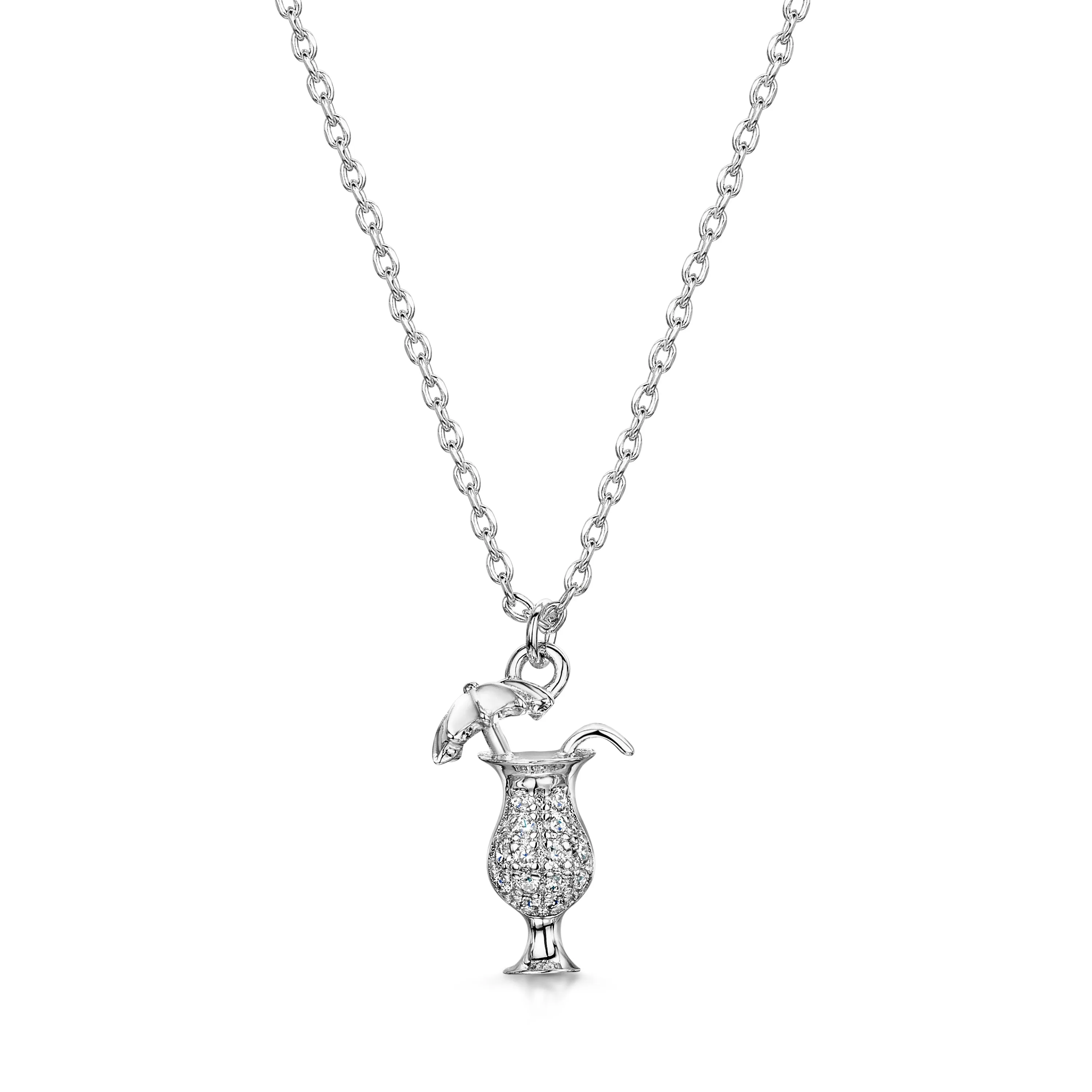LXI Singapore Sling Pendant- Rhodium