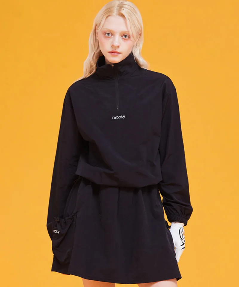 MACKY Golf: Patch Sling Zip-Up Anorak - Black