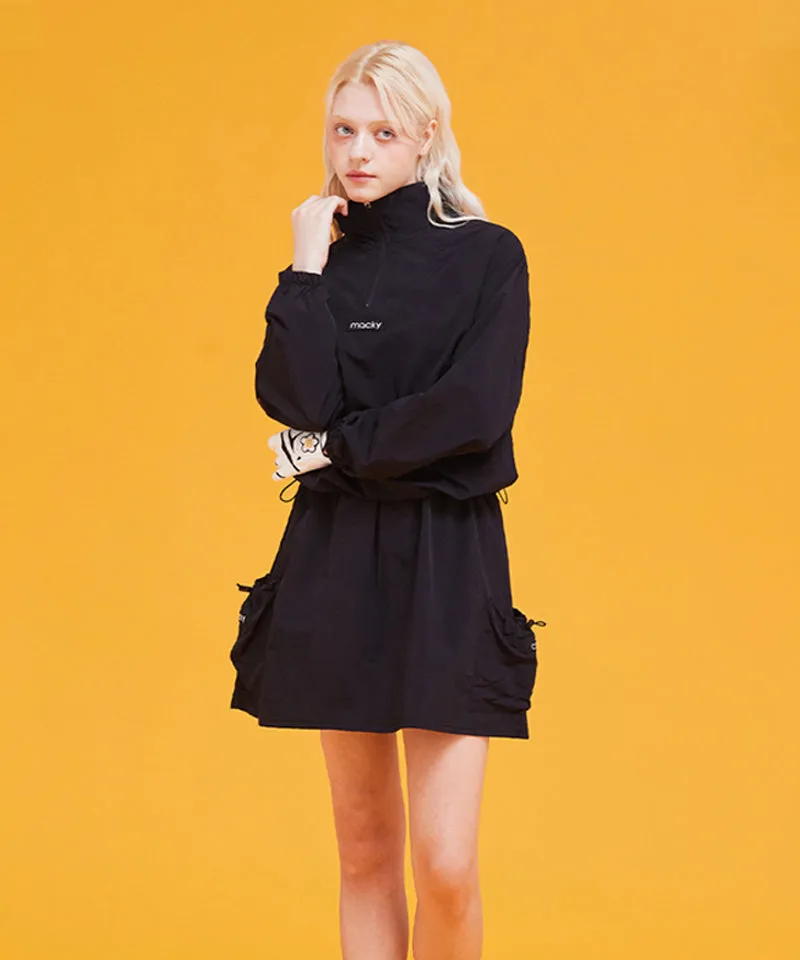 MACKY Golf: Patch Sling Zip-Up Anorak - Black