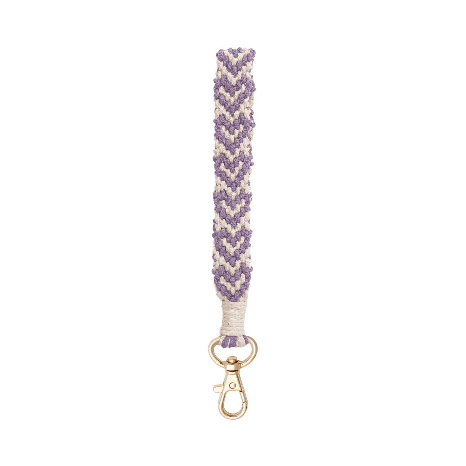 Macrame Braided Heart Wristlet Keychain