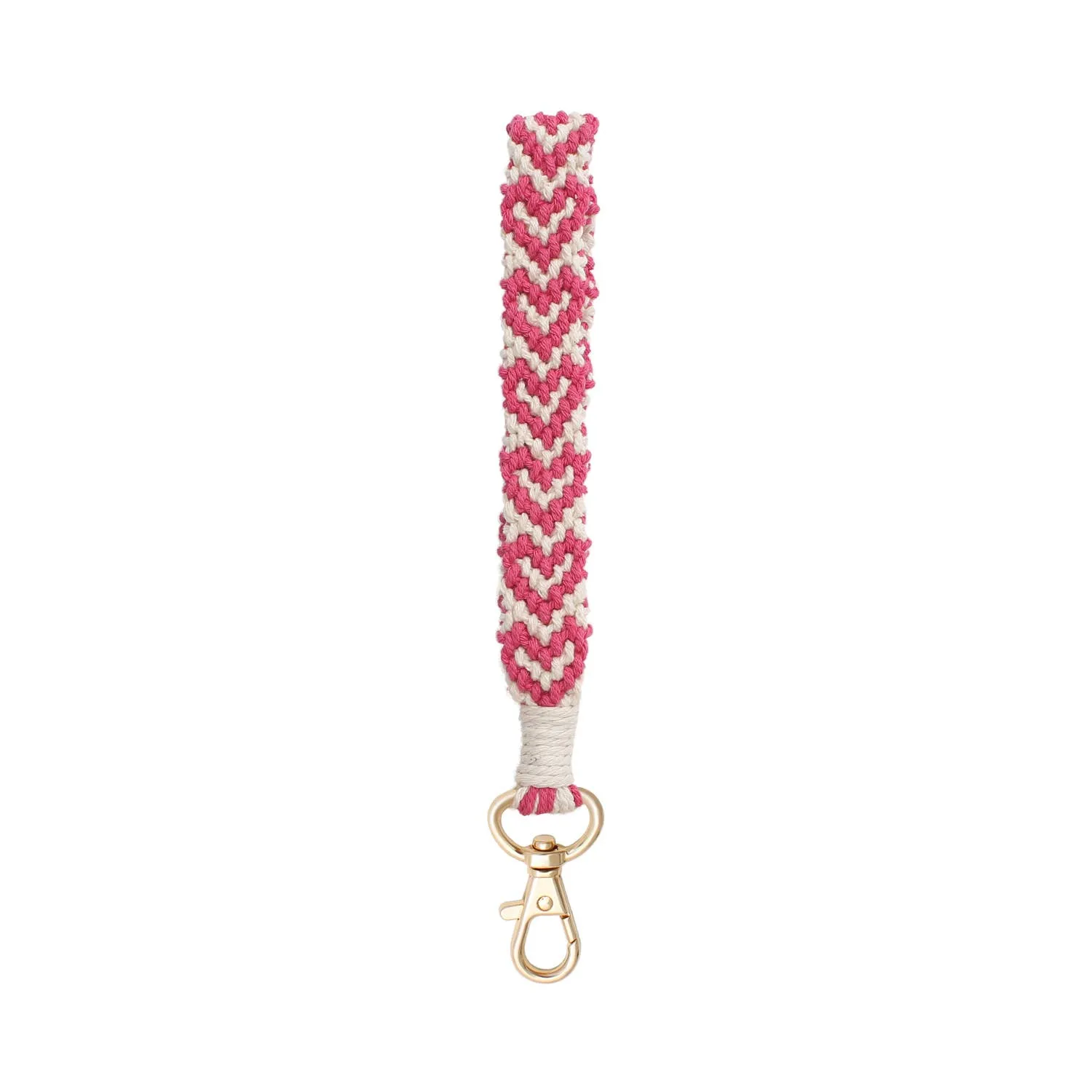 Macrame Braided Heart Wristlet Keychain