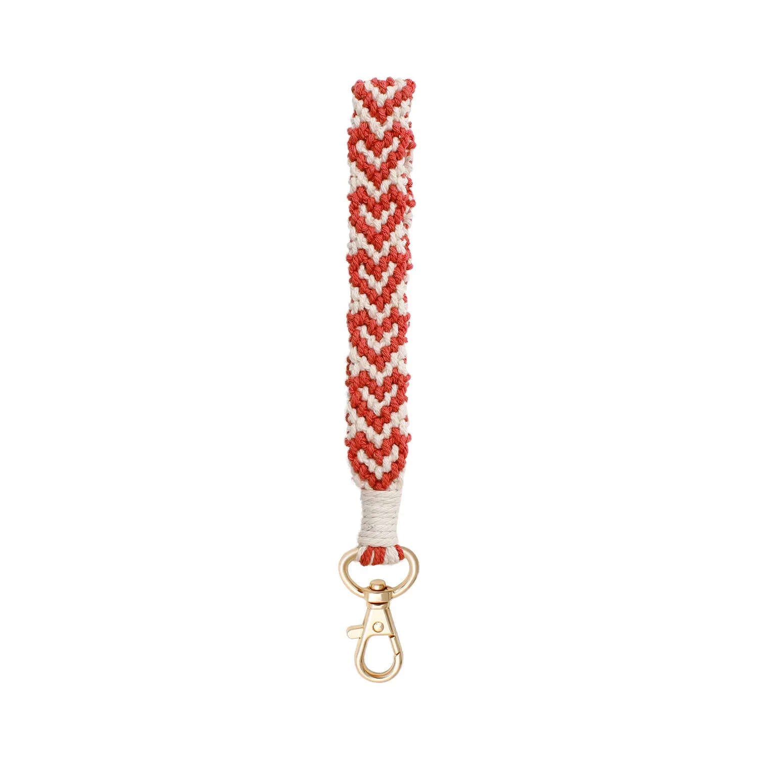 Macrame Braided Heart Wristlet Keychain