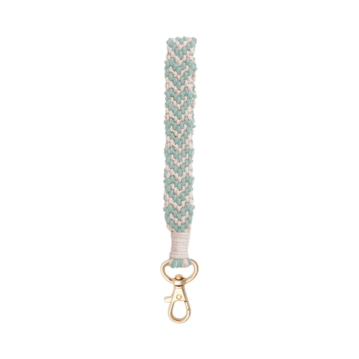 Macrame Braided Heart Wristlet Keychain