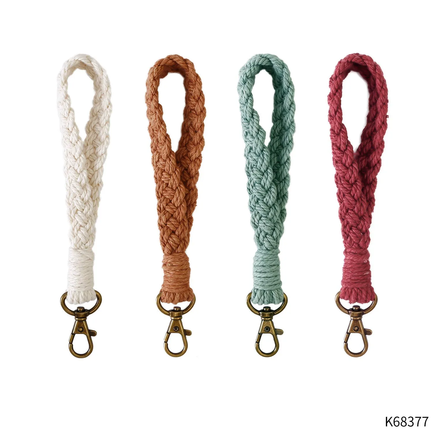 Macrame Flat Braided Wristlet Keychain