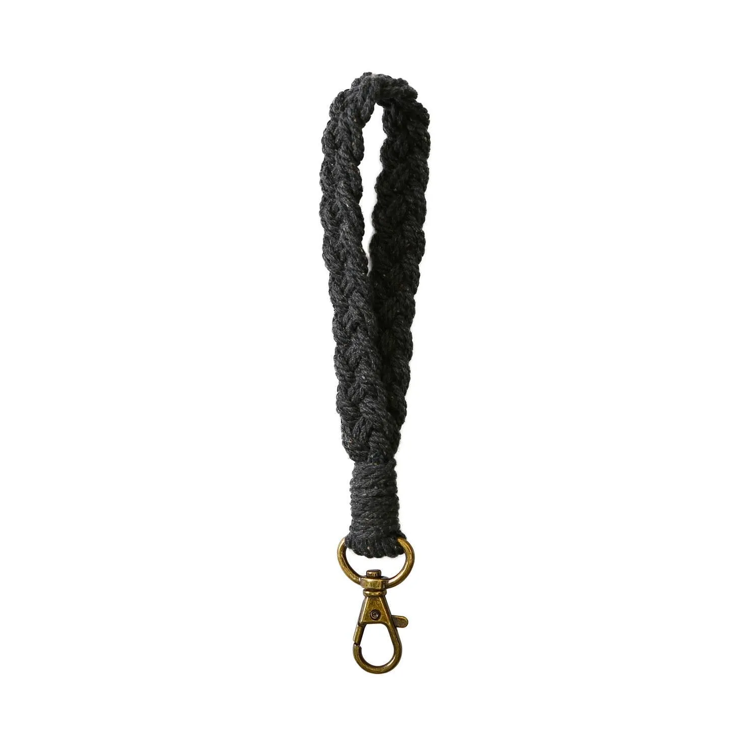Macrame Flat Braided Wristlet Keychain