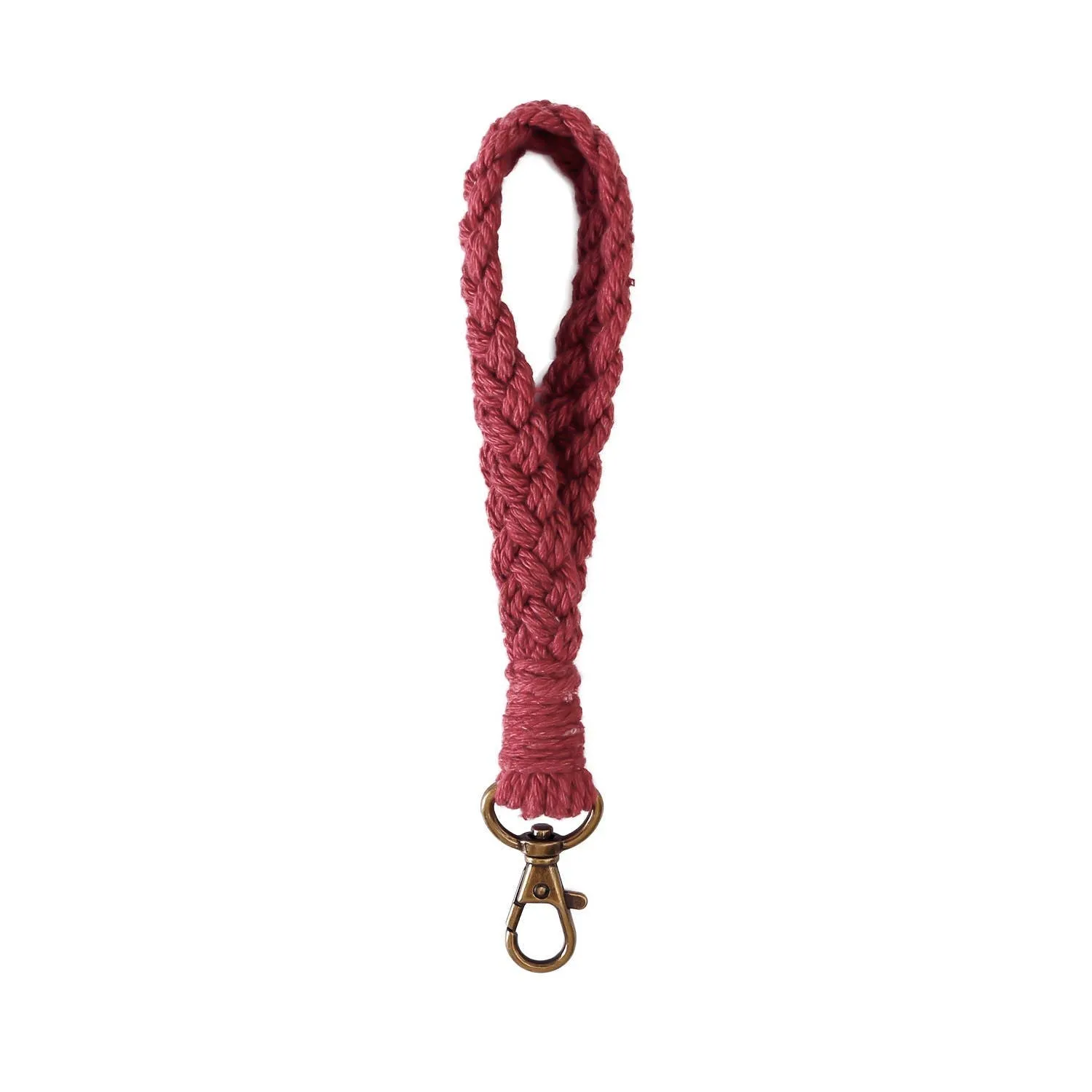 Macrame Flat Braided Wristlet Keychain